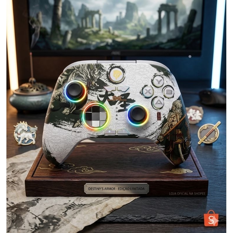 Controle Gamer EasySMX X15 Sem Fio Bluetooth RGB Sensor Hall Effect - PC, Nintendo Switch, Android, iOS e Celular