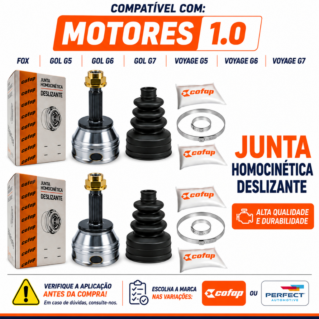 Par Junta Homocinetica Gol Fox Voyage 1.0 G5 G6 G7 2008 a 2020