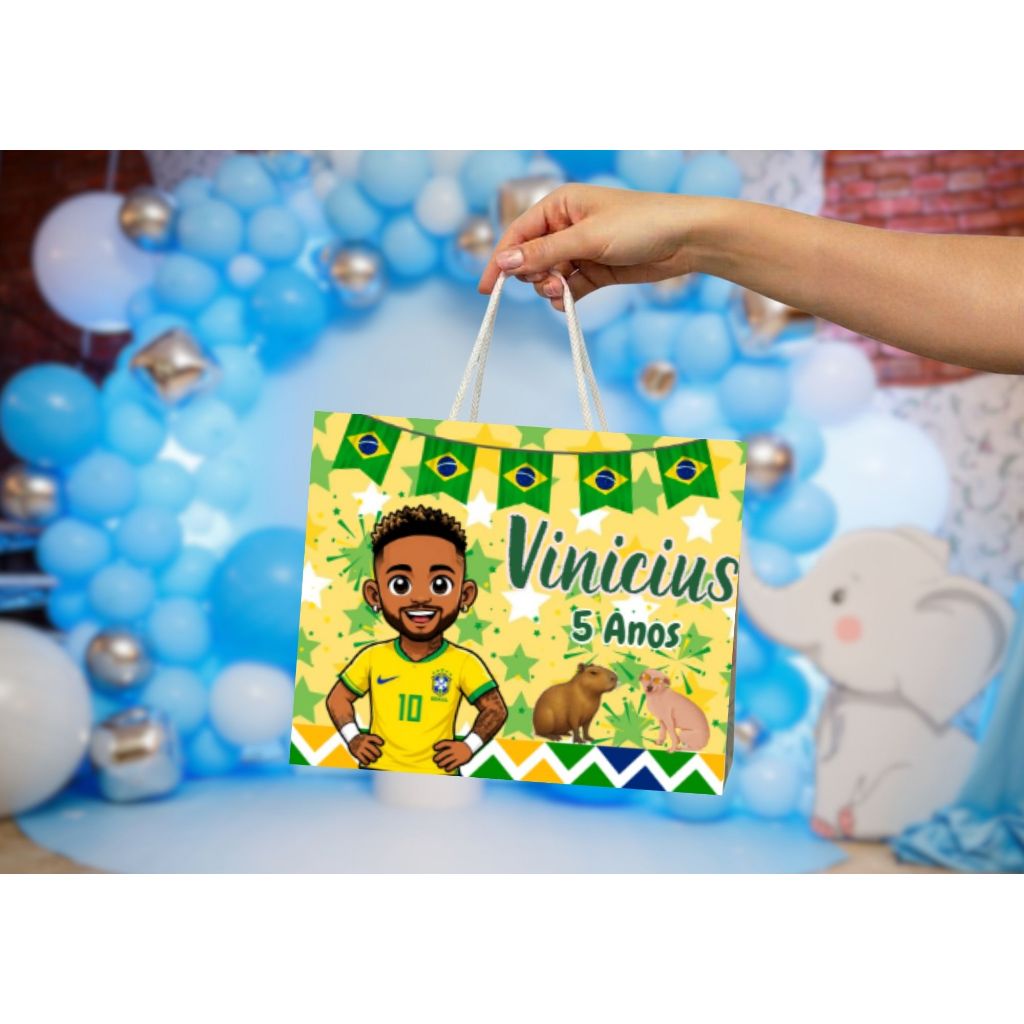 Sacolinha BRASIL/FUTEBOL Personalizado Sacolinha Lembrancinha Aniversário