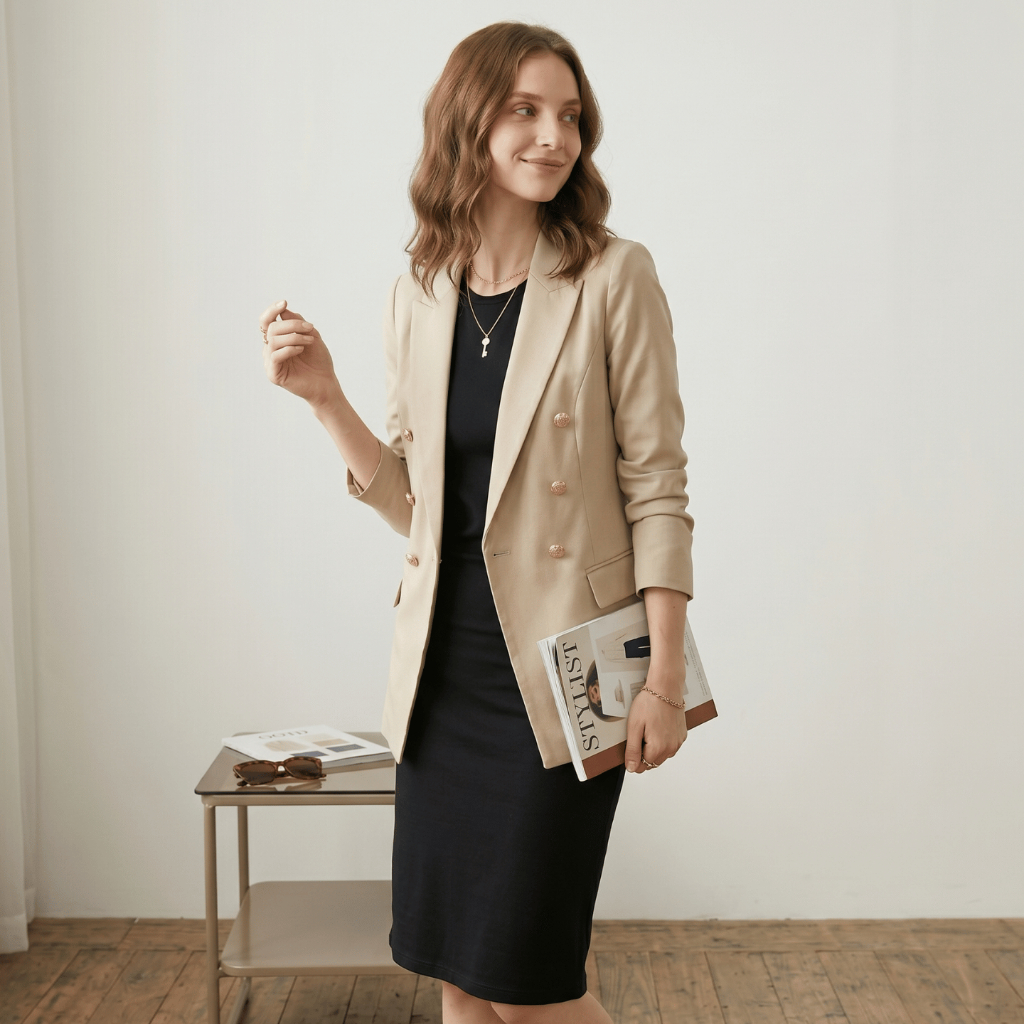 Blazer Feminino Casaquinho Curto Moda Social Lindo Bleizer Cores Preto Bege Caramelo