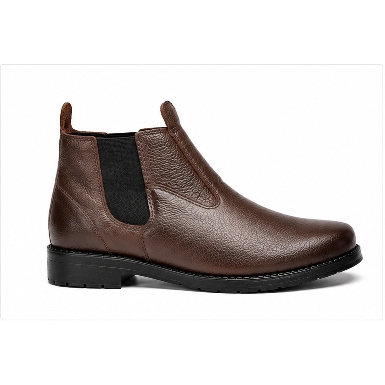 Bota Chelsea Masculina Em Couro Legítimo Botina Mateira Solado Resistente Pneu Ecológico