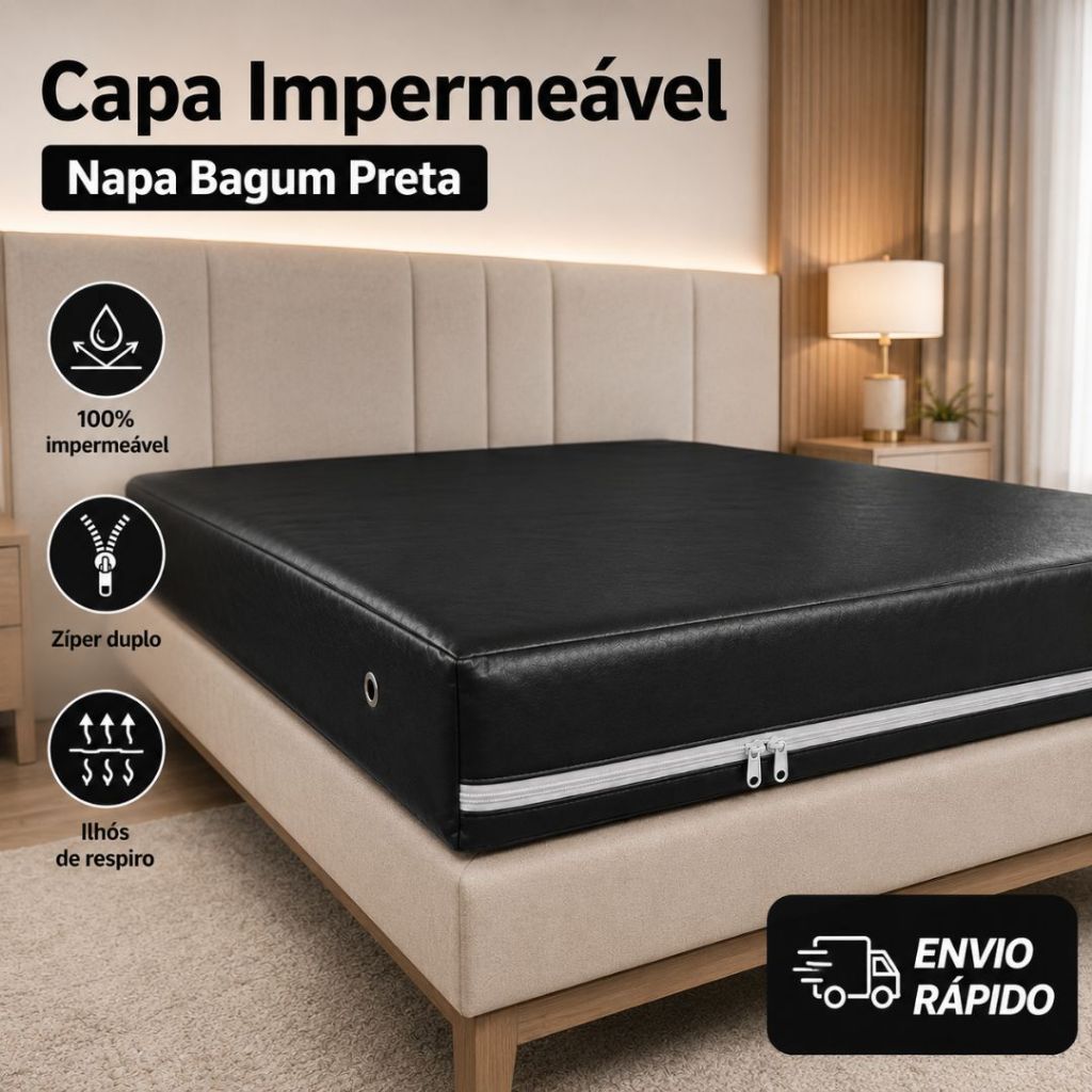Protetor De Colchão Impermeável Capa Colchão Napa Premium Vários Tamanhos