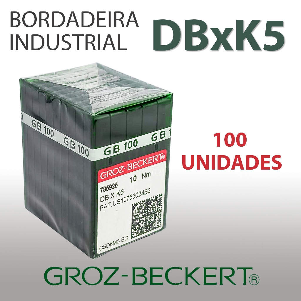 Kit 100 Unidades Agulha Groz-Beckert Bordadeira Industrial DBXK5 Tajima SWF Barudan