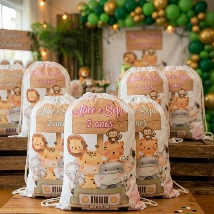 Mochilinhas Personalizadas - Qualquer Tema - Sacochila - Bolsa para Doces - Festa - Lembrancinha
