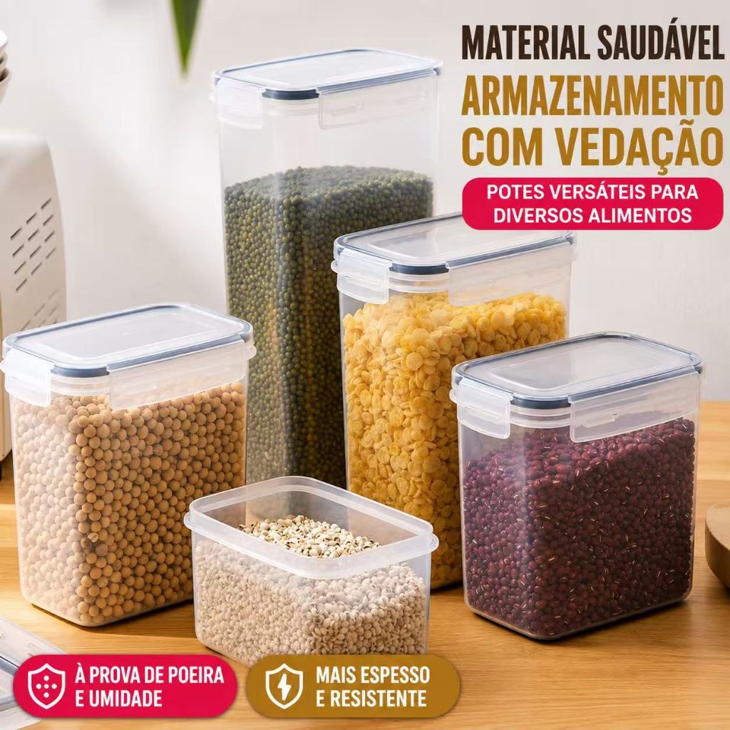 Recipientes Organizadores Herméticos - Antivazamento e Empilháveis | Cozinha, Alimentos e Marmita