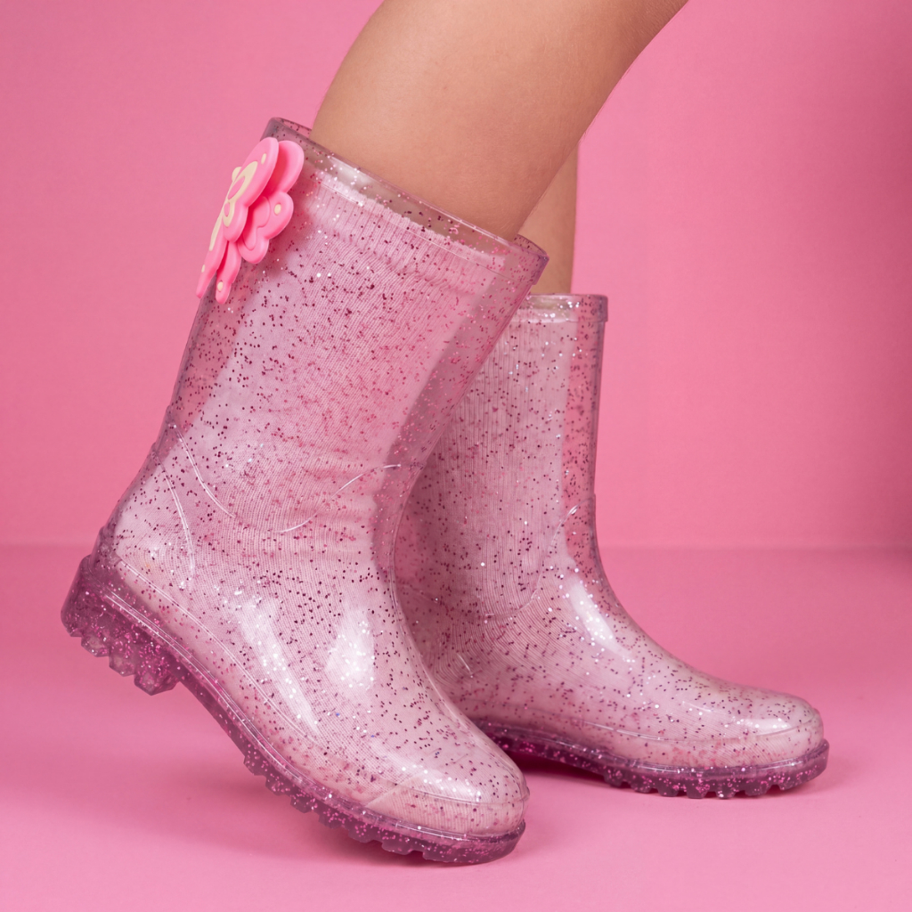 Detalhes do Bota Infantil Menina Galocha Cano Alto Antiderrapante Confortável Vários Modelos Divertidos
