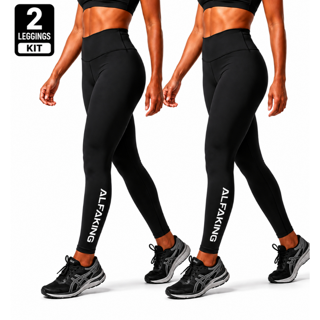 Kit 2 Legging Feminina Costura reforçada zero Transparencia academia treino musculação