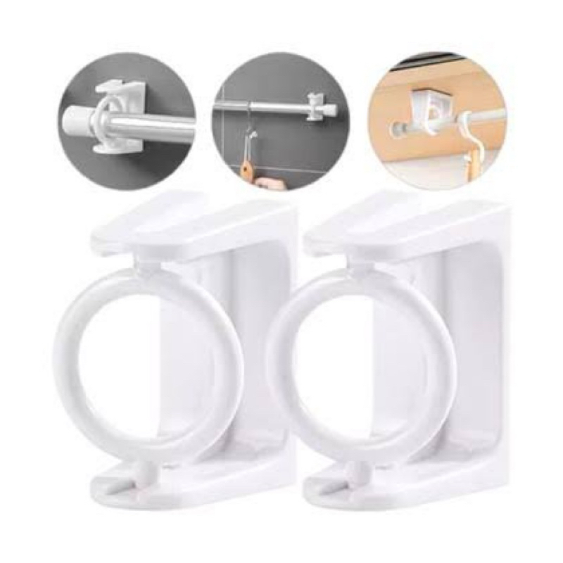Suporte Adesivo Branco Para Casa Varão Cortina Box Banheiro Sem Furo Kit Com 2/4/6