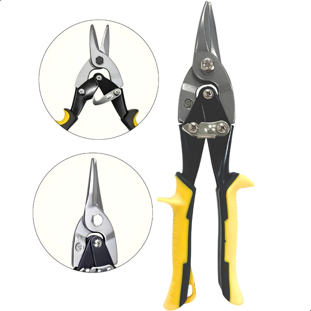 Tesoura de Cortar Chapa 25cm Liga Alta Qualidade Corte Industrial Antiderrapante Ferramenta Cortar Chapa Metálicas Aço