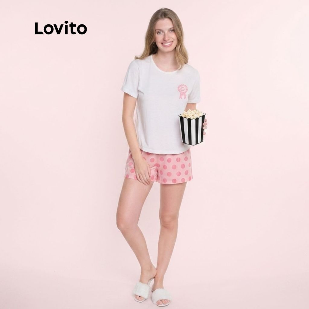 Lovito Conjunto de Pijama Curto Estampa Bolinhas PJB19611991