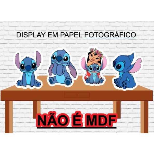 4 displays de mesa Stitch 18cm - confeccionados em papel fotográfico 180g - envio rápido!!(em até 3 dias úteis)