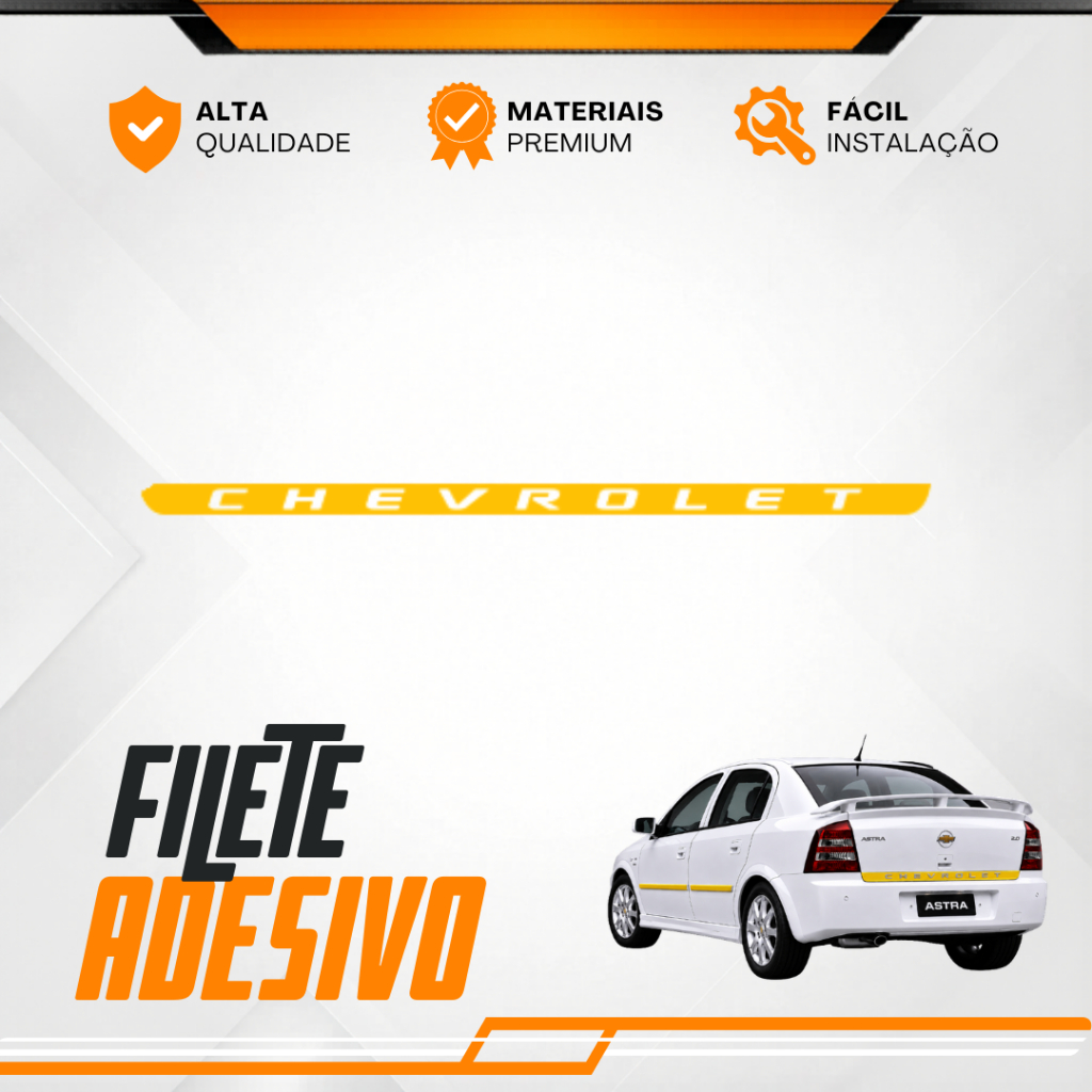 Filete Adesivo Porta Malas Astra Hatch Chevrolet Amarelo