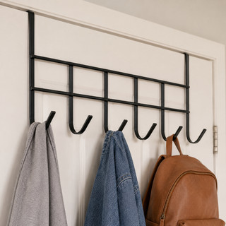 Suporte Cabide de Porta Com 6 Ganchos De Ferro Organizador Multiuso Para Quarto Banheiro …
