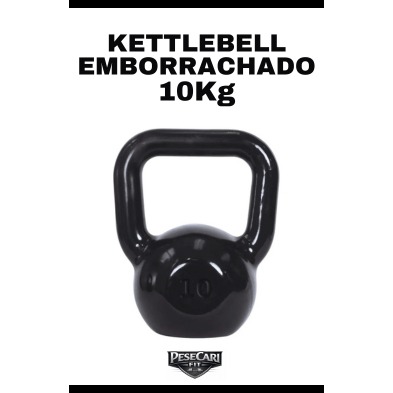 Kettlebell Emborrachado 10Kg – Peso para Academia Treino em Casa e Musculação Cross Fit Funcional