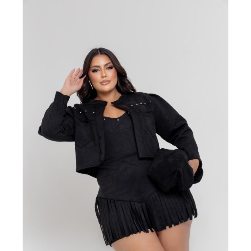 MACAQUINHO+ CASACO MODA MIDSIZE PLUS SIZE FEMININA REF 44