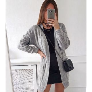 casaco feminino sobretudo feminino marron boho CARDIGAM sobretudo feminino Básico Inverno estiloso..