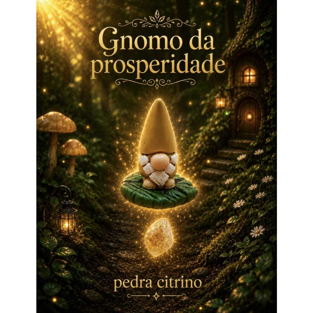Mini Gnomo da prosperidade com Pedra Citrino
