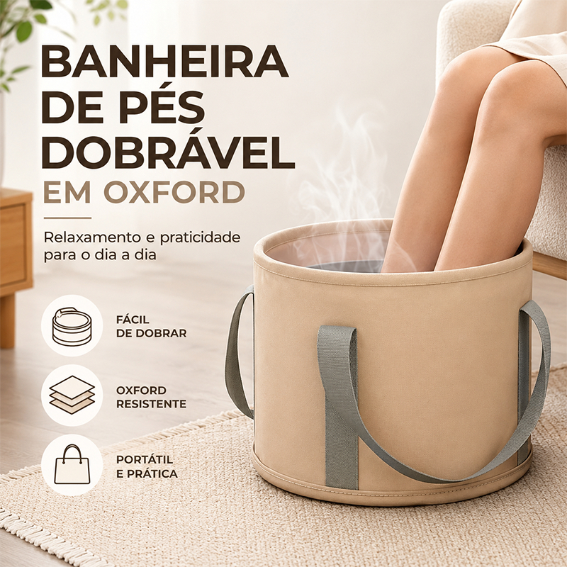 Bacia Dobrável para Pés com Controle de Temperatura – Banho Relaxante Portátil para Pedicure e Spa
