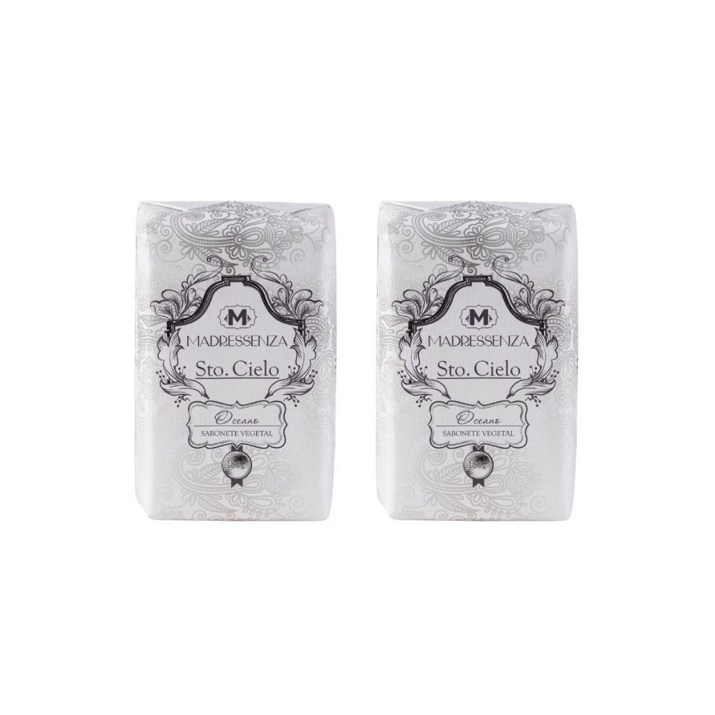 Sabonete em Barra Vegetal Madressenza Oceano 180g Kit 2 | Banho Refrescante