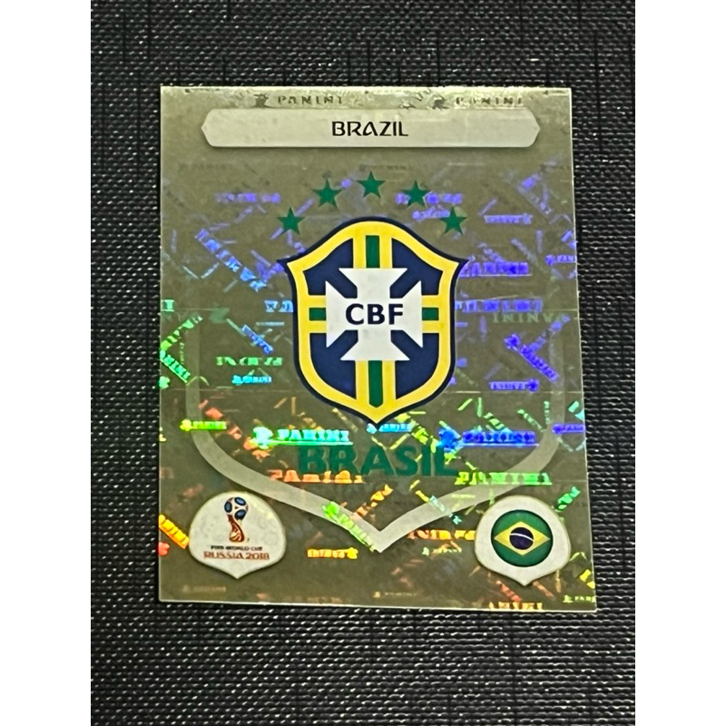 figurinha brilhante copa do mundo 2018 escudo da selecao brasileira- original