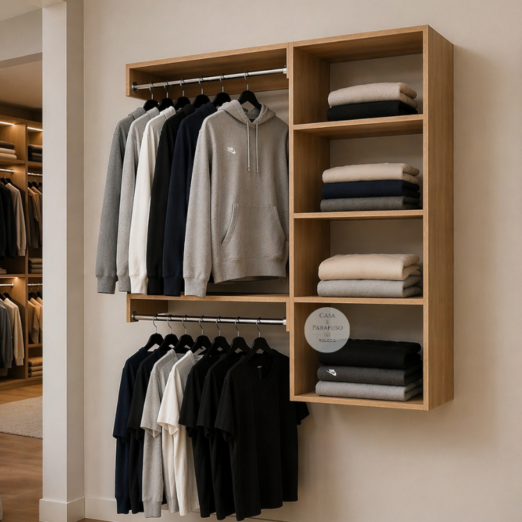 Closet suspenso moderno Arara Com Cabideiro- 67