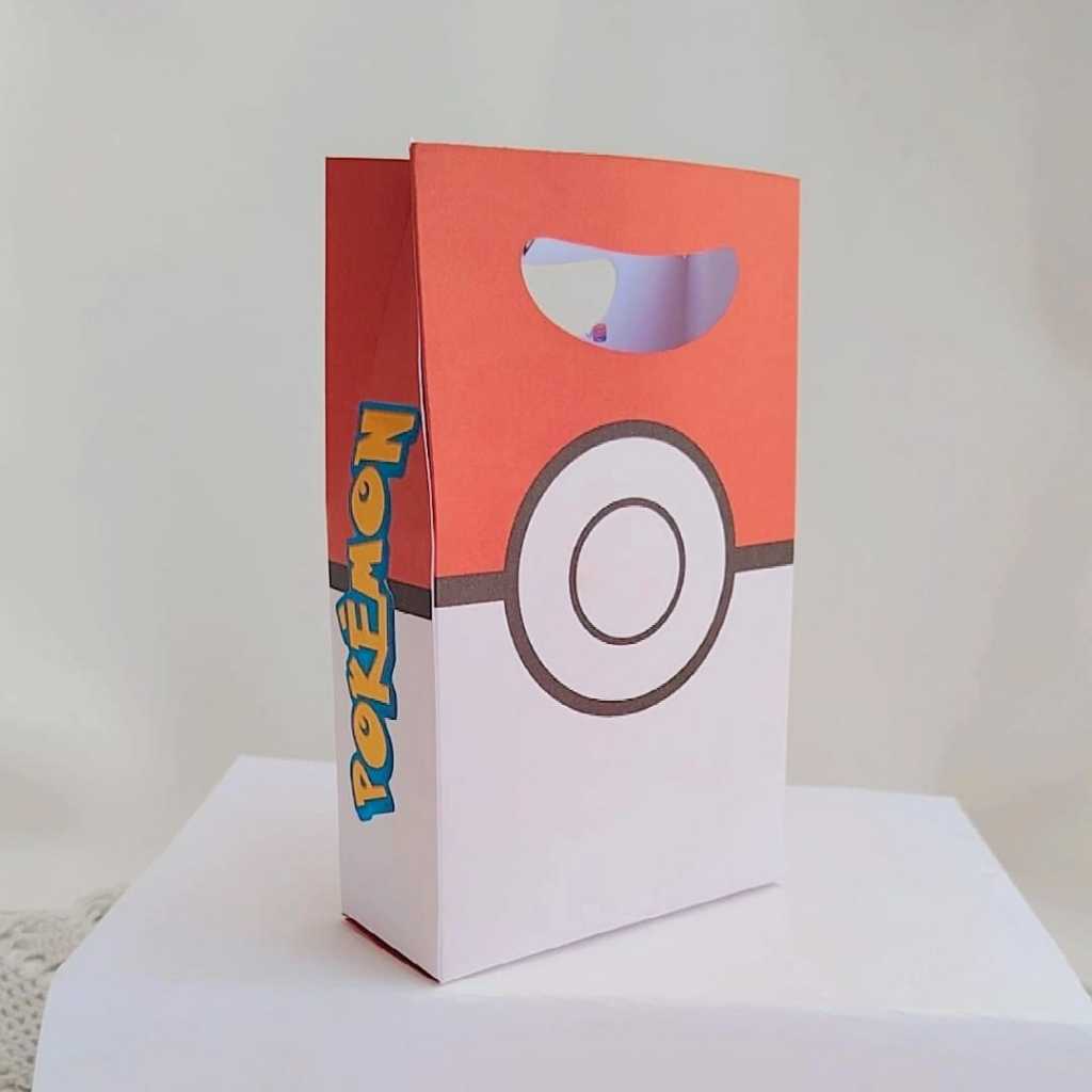 Kit Sacolinha Surpresa Festa Infantil Personalizada POKEMON Lembrancinhas Aniversário PEGUE E MONTE