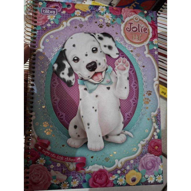 Caderno Jolie Pet Cachorro Dálmata 96 folhas antigo vintage raro