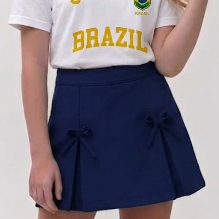 Short Saia Infantil com Laços Alfaiataria – Conforto e Estilo para Sua Pequena