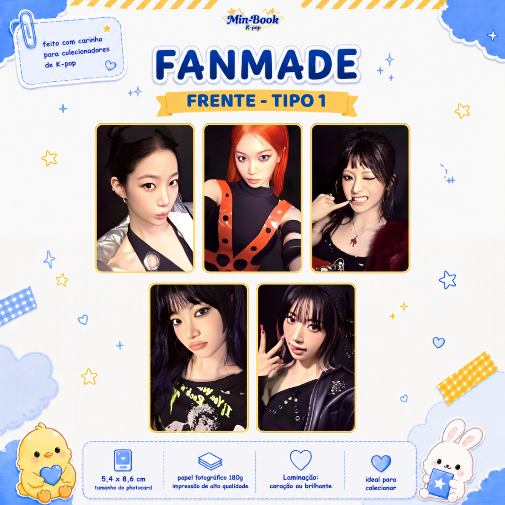 Set 5 Photocards Fanmade Spaghetti Le Sserafim | Lomo Card Kpop | Cartões Colecionáveis 5,4x8,6cm