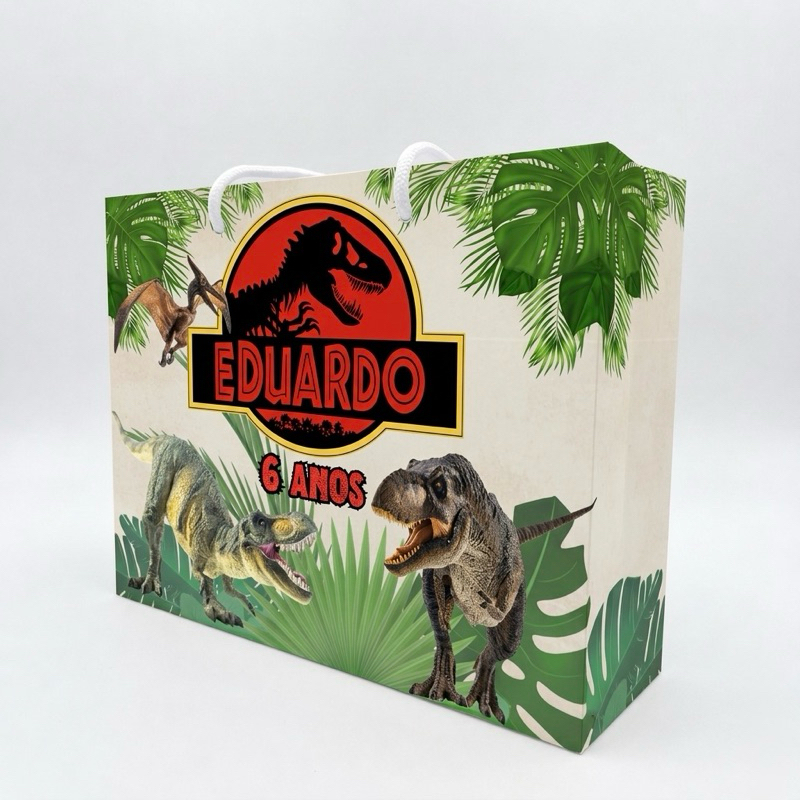 SACOLINHA PERSONALIZADA LEMBRANCINHA - JURASSIC PARK, DINOSSAURO