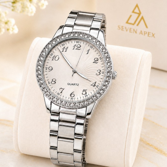 Relógio Feminino Quartzo Dourado Pulseira Aço Luxo Presente Premium