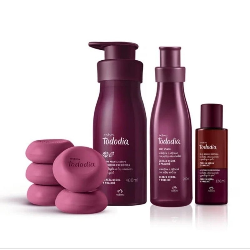 Kit Ritual Banho e Perfumação Natura Tododia Cereja Negrae Praliné (4 produtos) Tododia Unissex