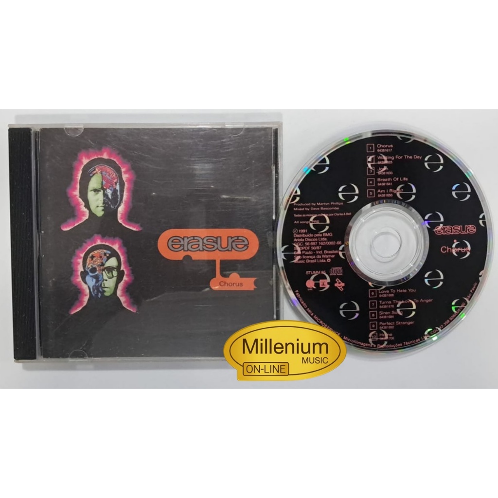 CD Erasure  Chorus 1991 Original Gravadora Colecionador Ótimo Estado
