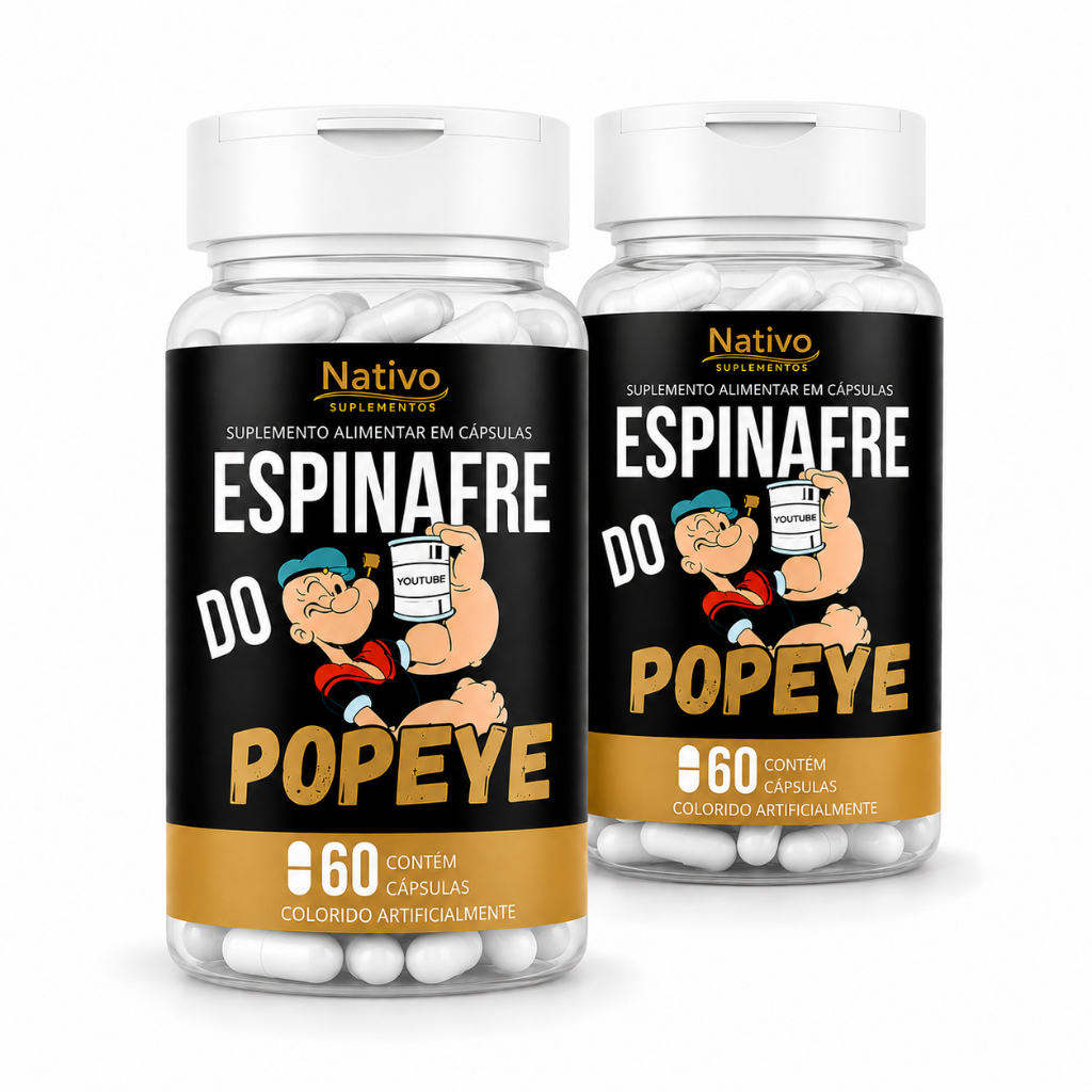 Kit 2 Espinafre do Popeye 60 Cápsulas Cada | Total 120 Cápsulas | Nativo Suplementos