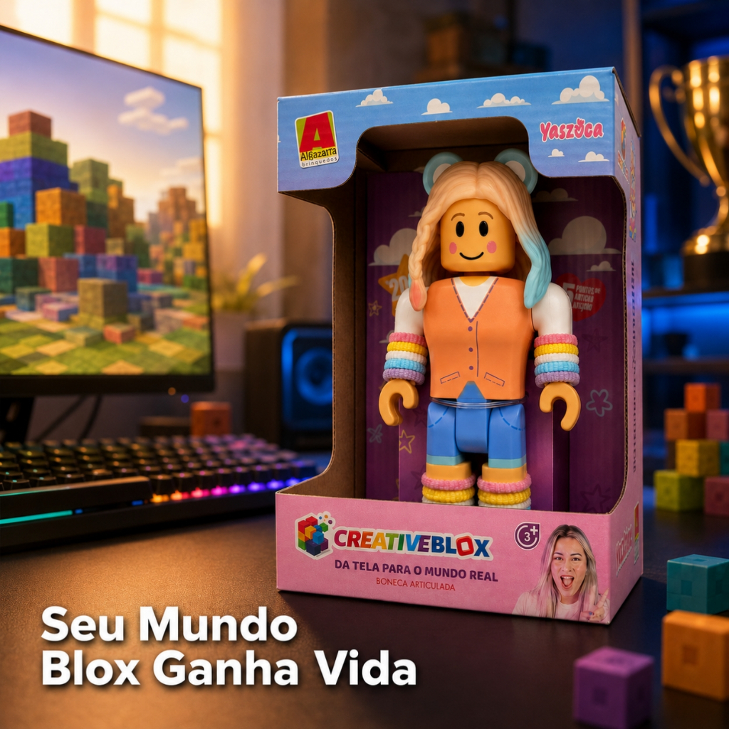 Boneca Yaszoca Oficial 20cm Articulado CreativeBlox Blox Royale Gamer Licenciado +3 Anos · foto 2