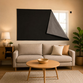 Cortina Painel Blackout Com Velcro Autocolante Para Sala Quarto Cozinha Escritório Veda 100% a Luz