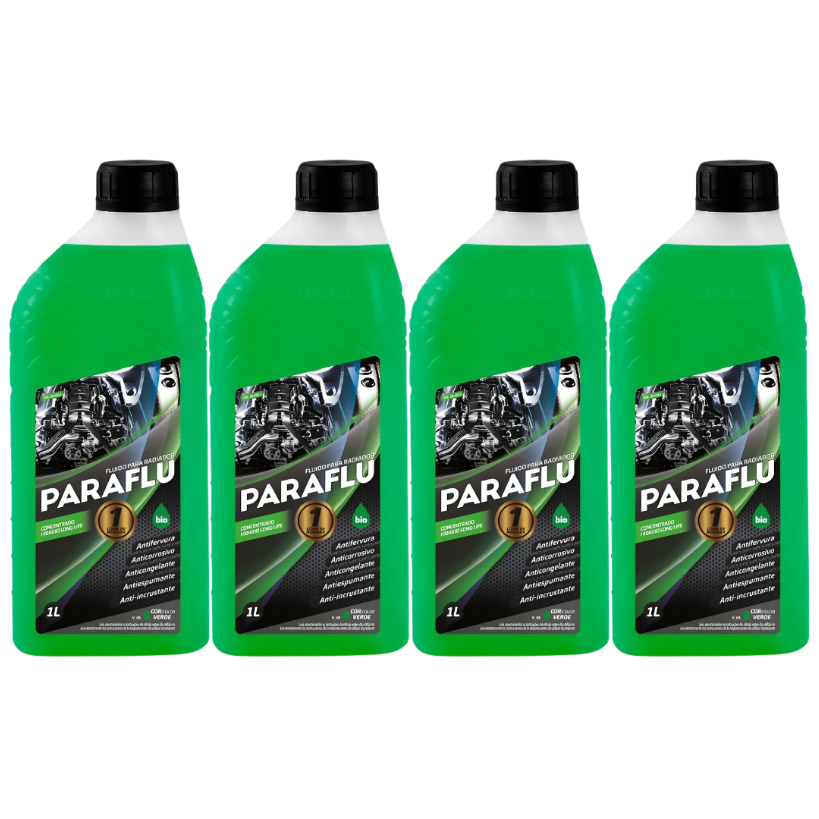 Kit 4 Aditivo para Radiador 10-3013 PARAFLU Concentrado Verde 1L