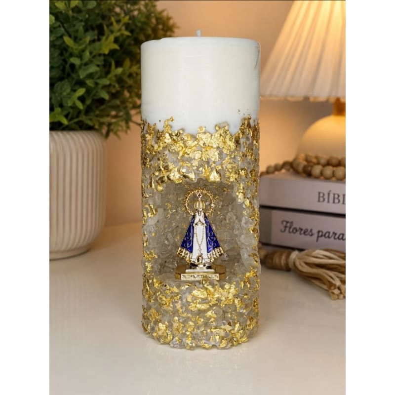 Vela Gruta Nossa Senhora Aparecida 20cm / 15cm - 700g/900g
