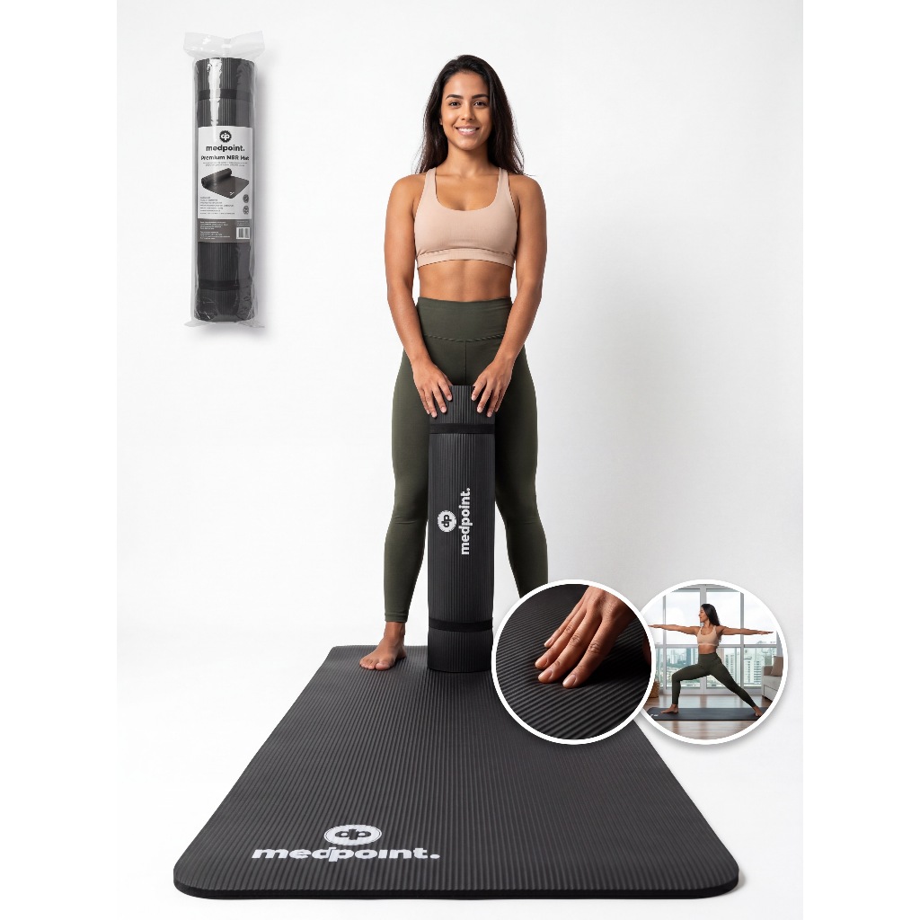 Tapete de Yoga Profissional Pilates Ginastica NBR Macio 183x60 10mm Antialergico Colchonete