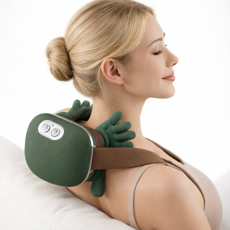 Massageador Pescoço Ombro Mãozinha 3d Aquecimento Eletrico Shiatsu Recarregavel
