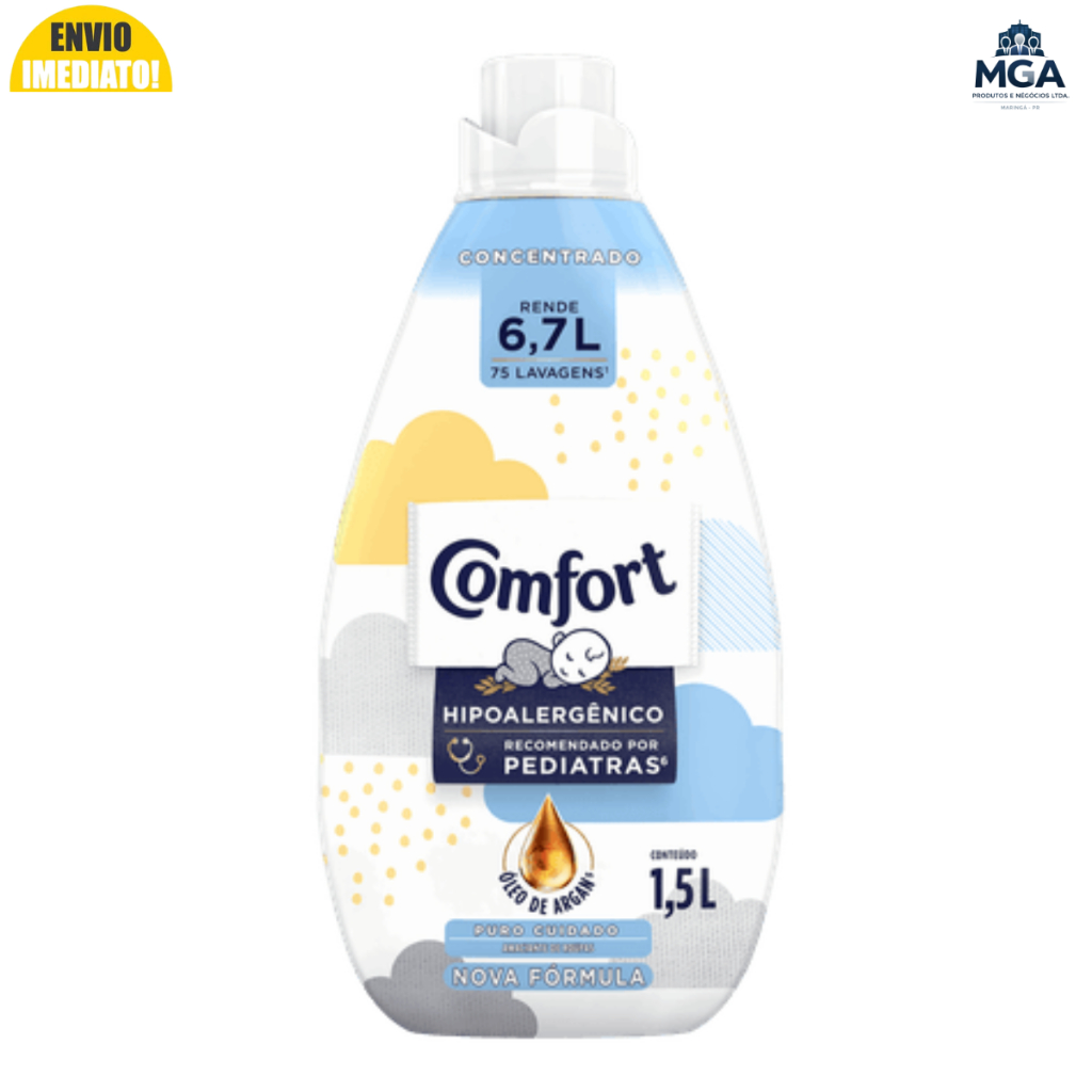 Amaciante Concentrado Comfort Puro Cuidado Hipoalergênico Peles Sensíveis 500ml 1L 1,5L