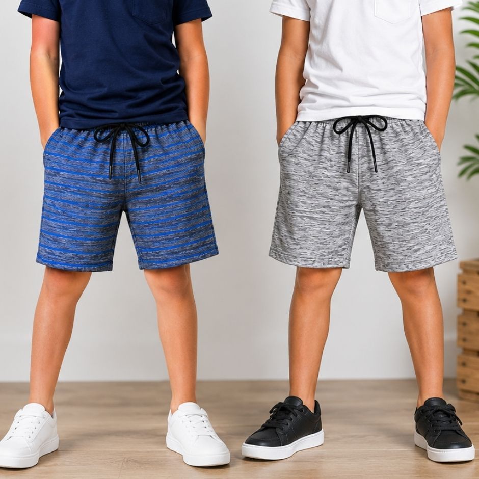 Kit 2 Bermuda Sortido Infantil Menino 1 ao 10 anos 100% Algodão Moletinho