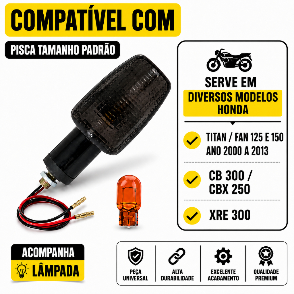 Par de Pisca Seta Universal Titan Fan 125/150 - 2000 A 2013 Fumê Claro — imagem 2 de 2