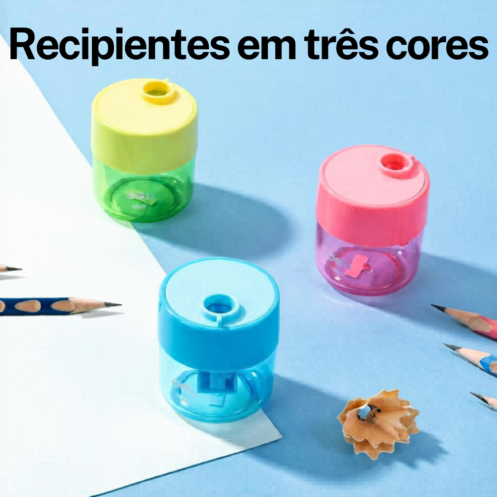 Kit 3 Apontadores com Depósito Deli Escolar Lâmina de Alta Qualidade · foto 2
