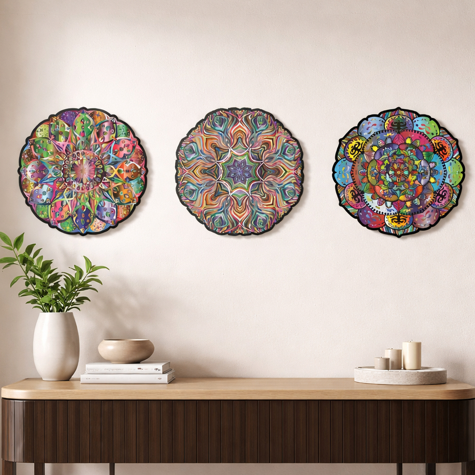 Imagem Placa Mandala Quadros Decorativos Decoração Sala Quarto Mdf