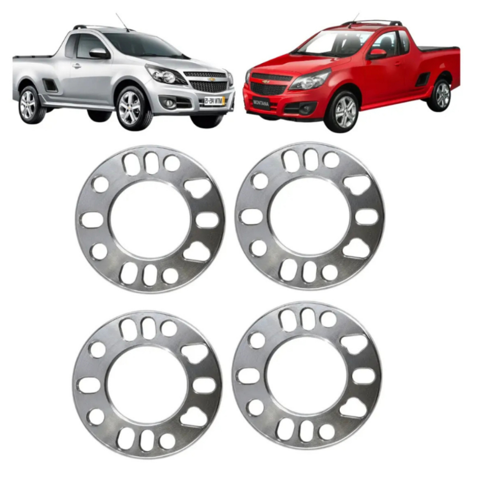 Kit 4 Espaçador 7mm Alargador Roda Montana 4x100 4 E 5 Furos