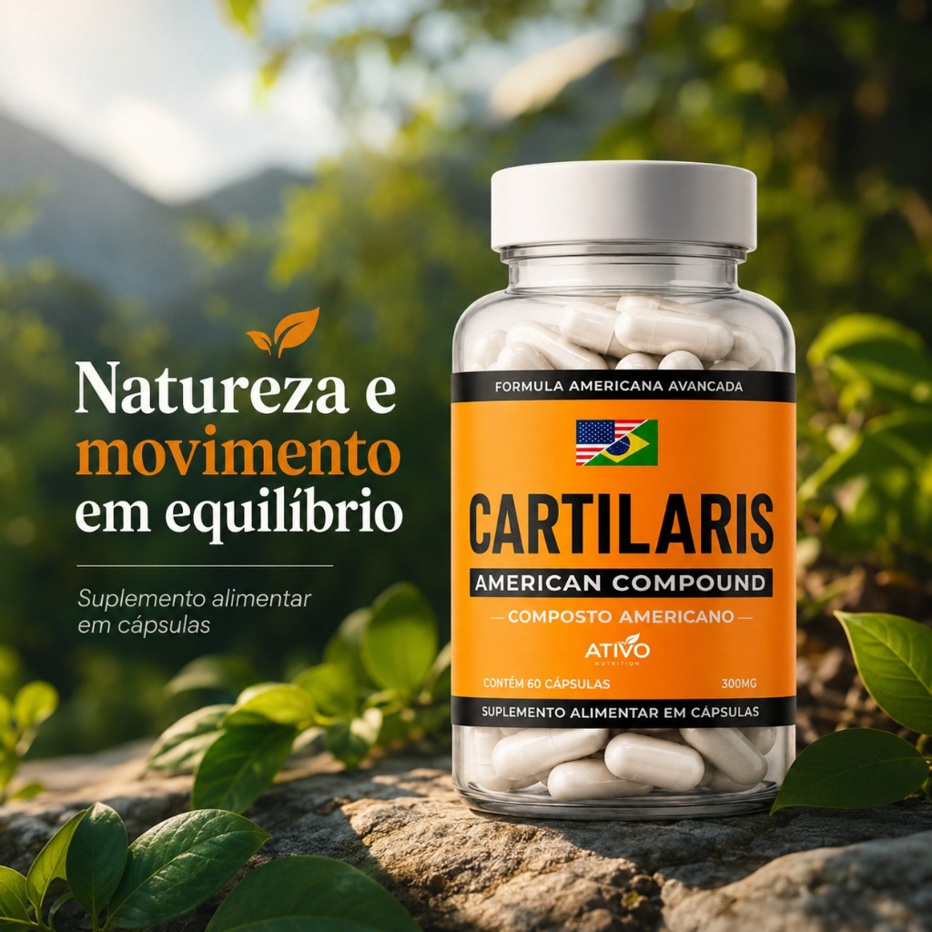 CARTILARIS | Ativo Nutrition - 300mg - 60 Cápsulas - Auxílio no Bem-Estar, Disposição e Antioxidante Natural