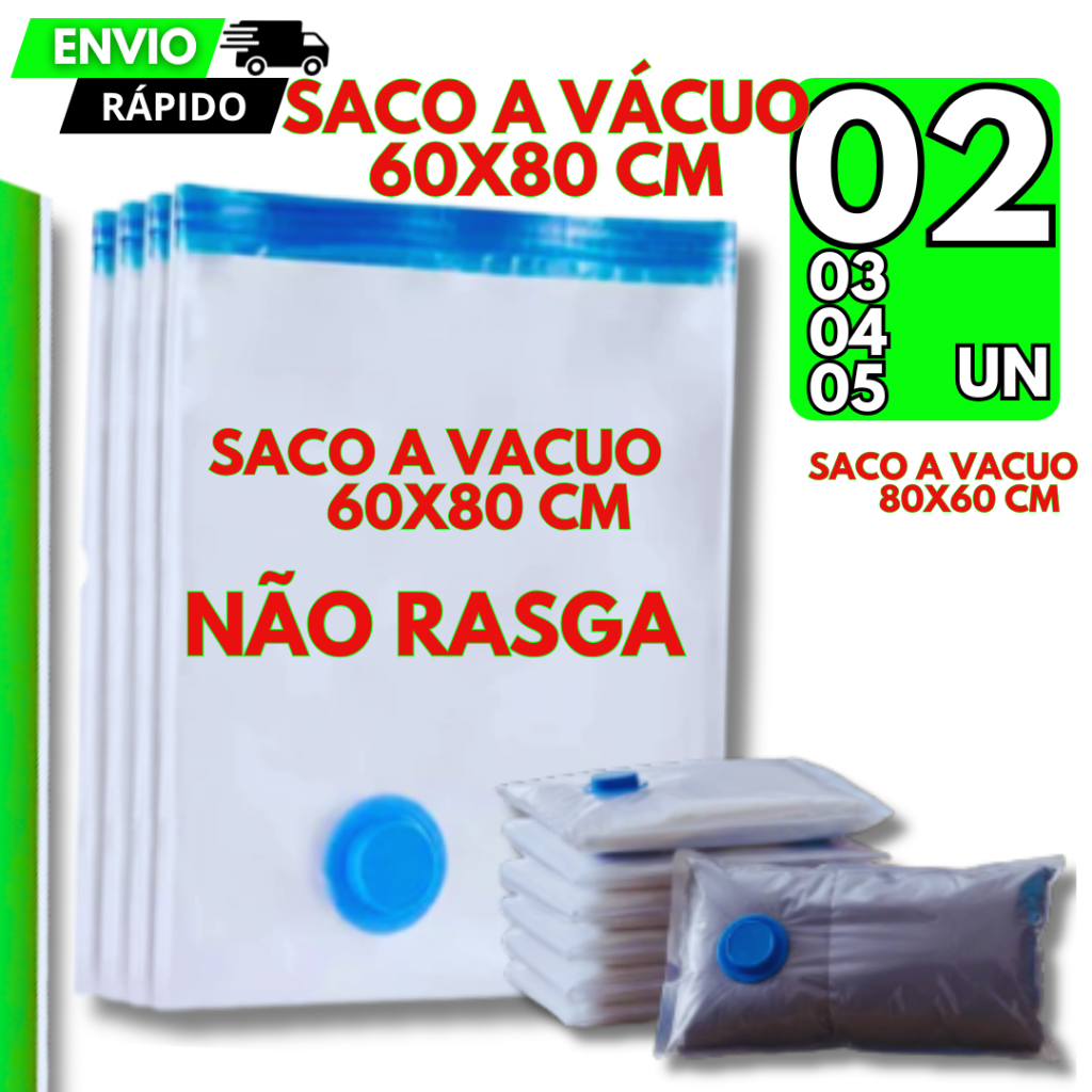 05/4/3/2 un Saco a Vácuo 60x80cm Roupas Edredom Organizador Economia de Espaço Premium Utilidades
