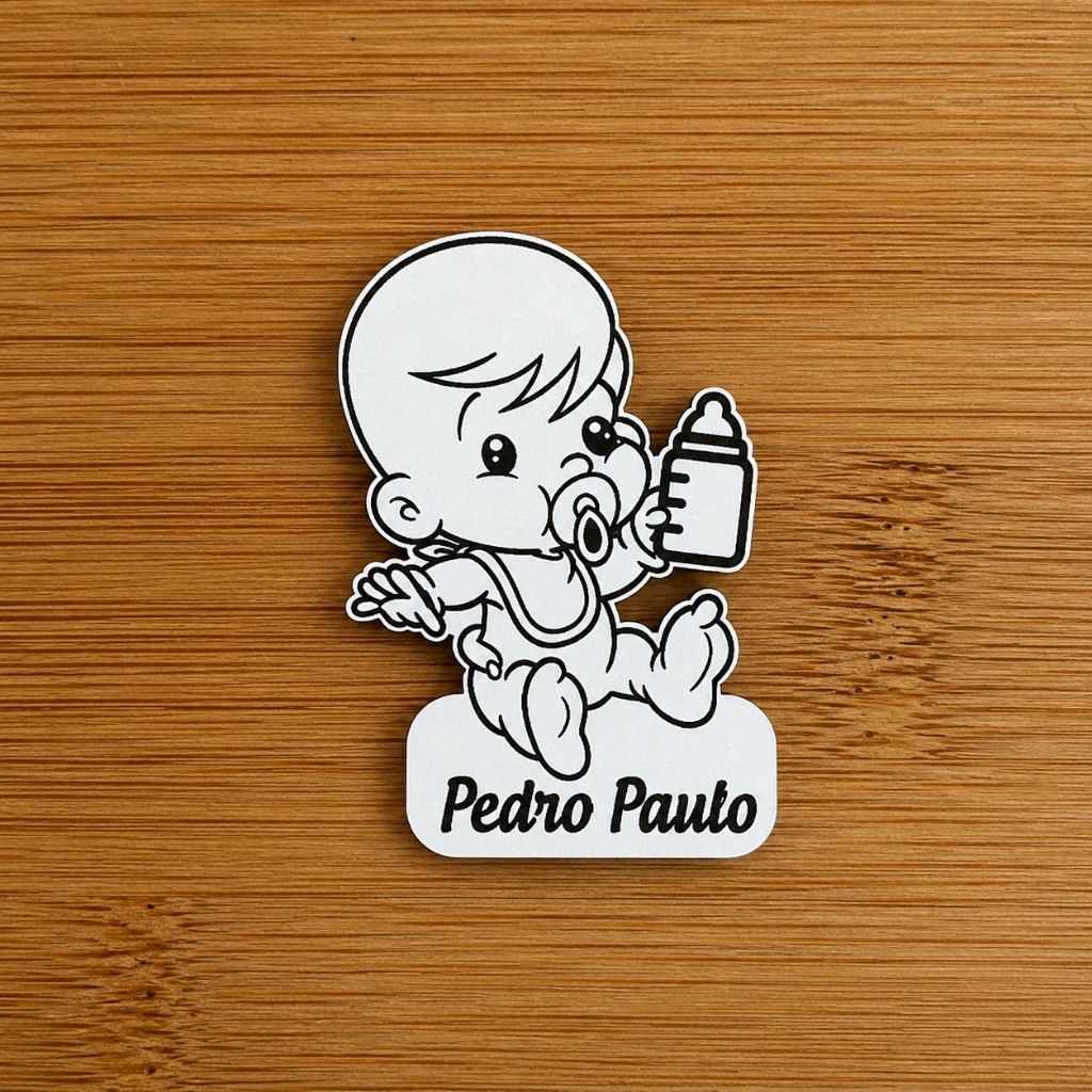 Kit Imã MDF Chá de Bebê Personalizado Chá de Fraldas Menino Menina Lembrancinha Maternidade Lembrancinha em Madeira MDF
