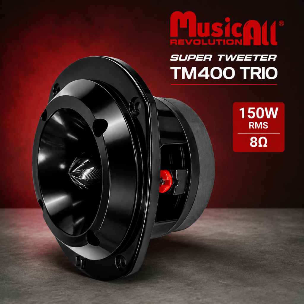 Super Tweeter Musicall Tm 400 Trio 300w St 400 Preto St400 Para Som Automotivo Som Profissional Som Residencial Caixa